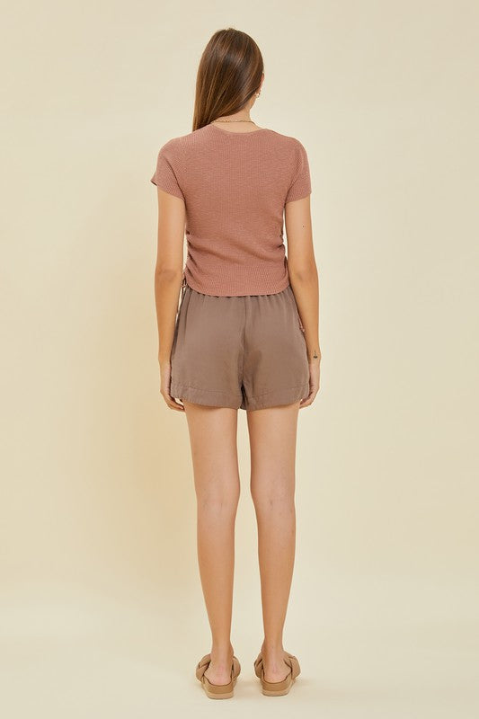 Westwood Straight Hemline Tencel Shorts