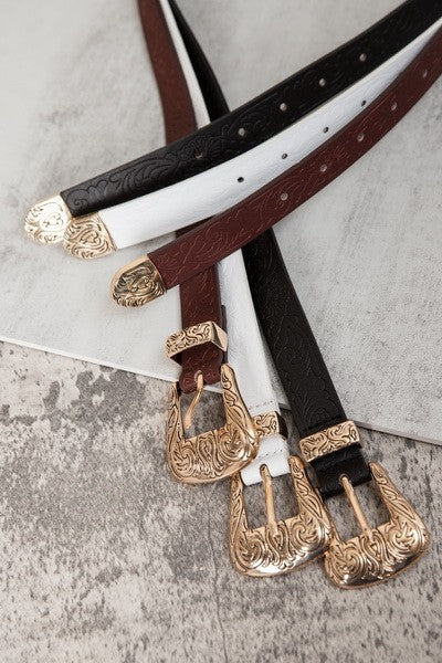 Yerington Western Belt with Gold Buckle