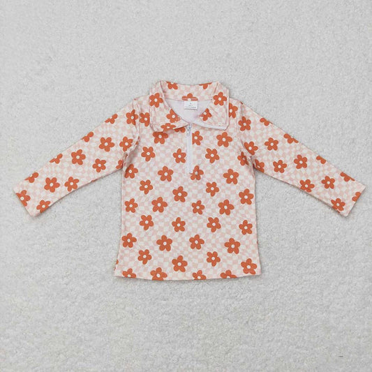Girls Daisy Peach Pullover