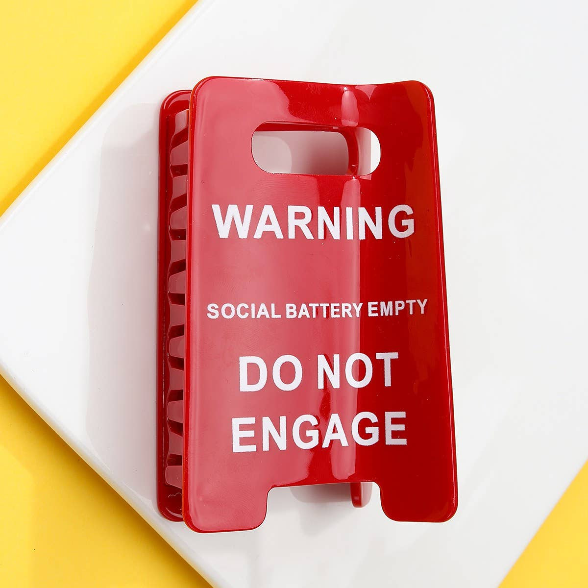 Caution Sign Hair Claw Clips
