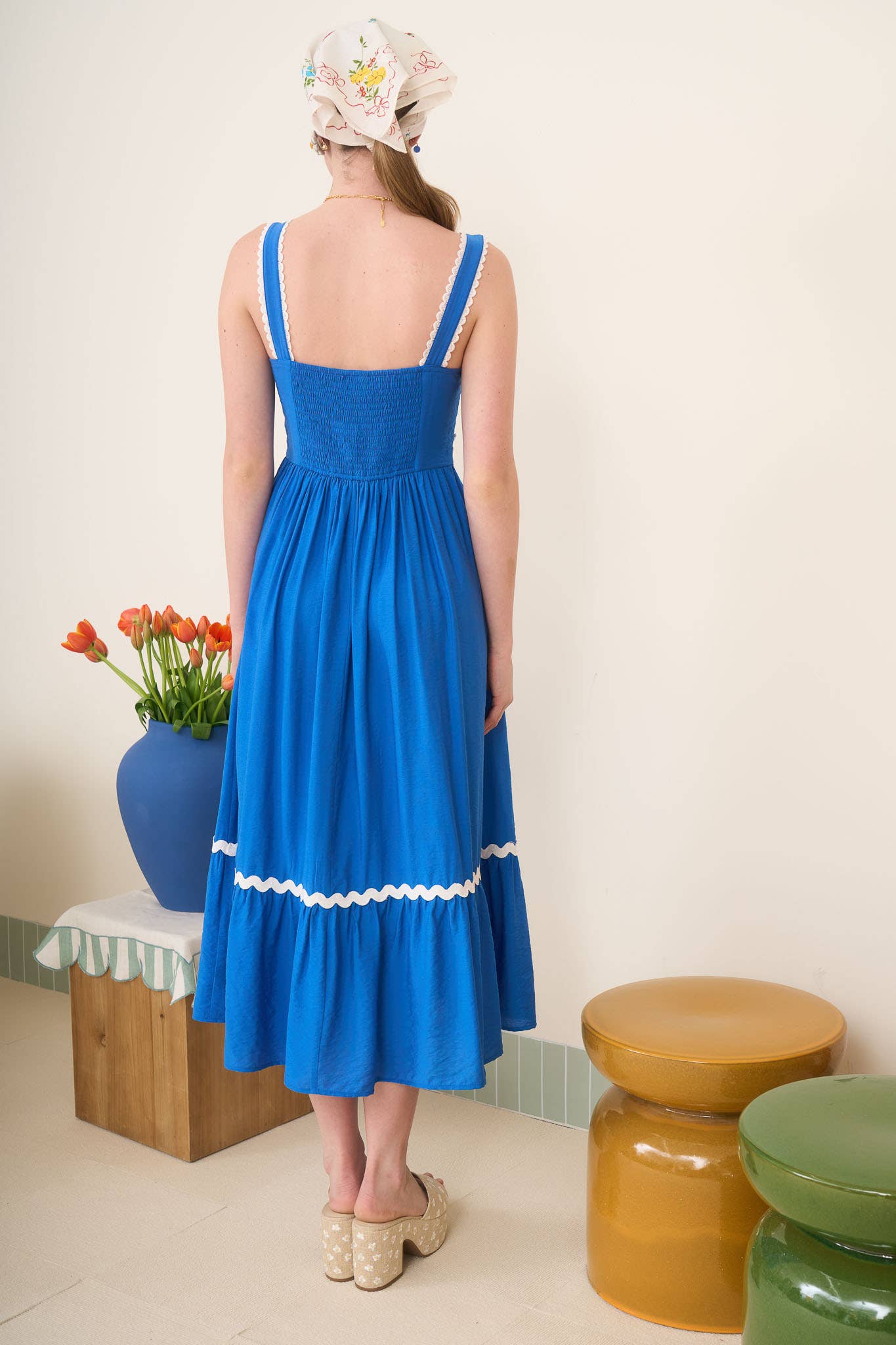 Billie Rick Rack Trim Blue Dress