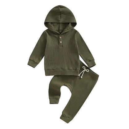 Baby Boys Ribbed Hoodie Set