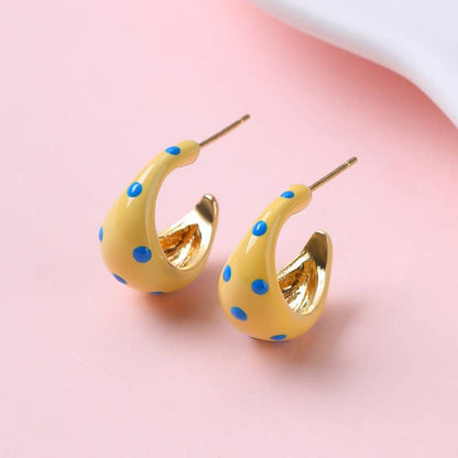Evangeline Polka Dot Hoop Earrings