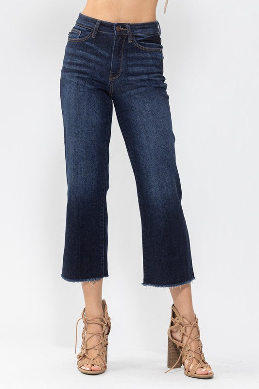 Caracas Judy Blue Dark Crop Wide Leg Jeans