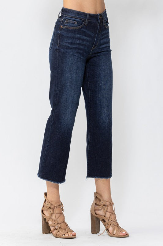 Caracas Judy Blue Dark Crop Wide Leg Jeans