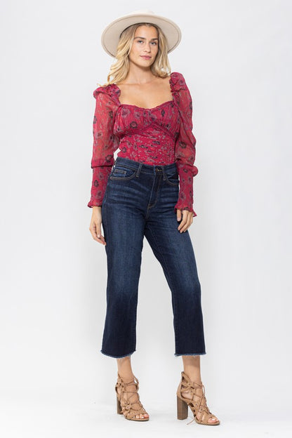 Caracas Judy Blue Dark Crop Wide Leg Jeans