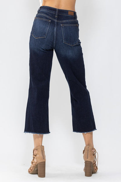 Caracas Judy Blue Dark Crop Wide Leg Jeans