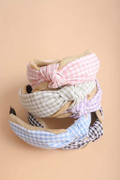 Gingham Knot Headband