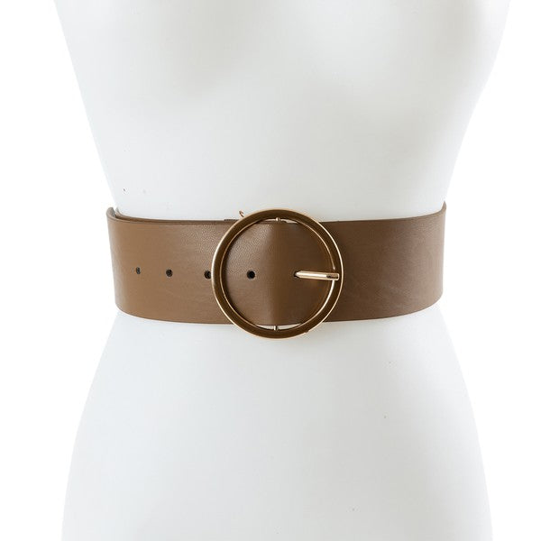 Wide Ring Leather Belt