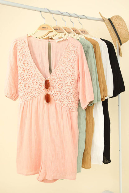 Casselberry Muslin Lace Romper