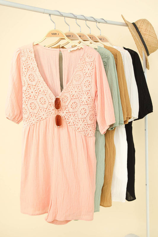 Casselberry Muslin Lace Romper