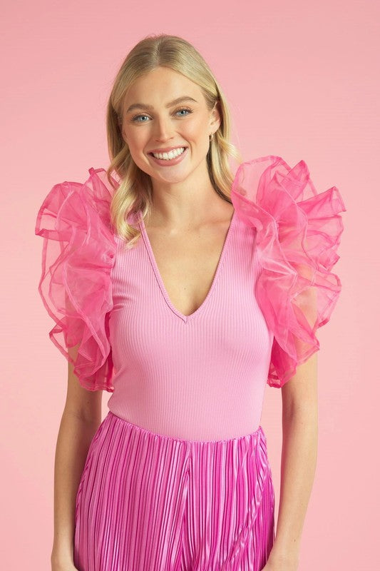 Enterprise Ruffle Sleeved Bodysuit