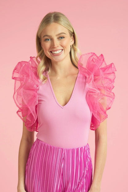 Enterprise Ruffle Sleeved Bodysuit