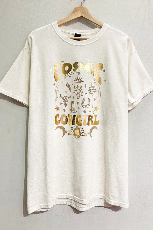 **SALE!** Cosmic Cowgirl Oversized Mineral Tee