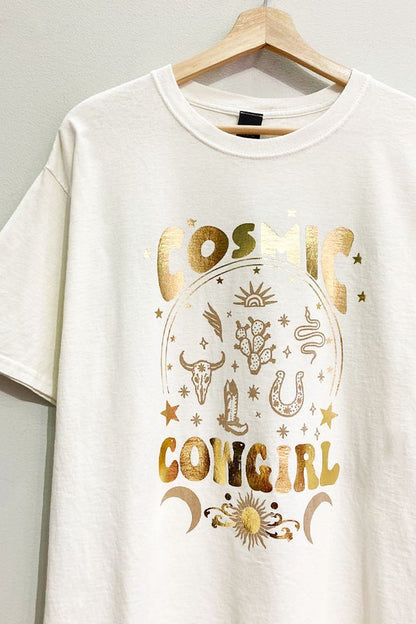 **SALE!** Cosmic Cowgirl Oversized Mineral Tee