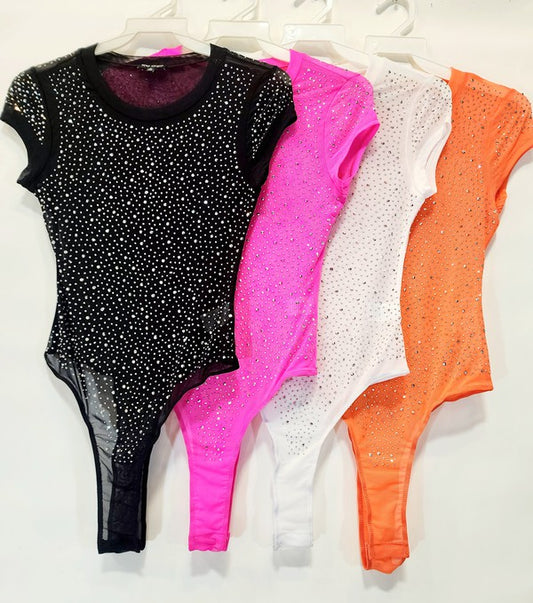 Pittsburg Rhinestone Mesh Bodysuit