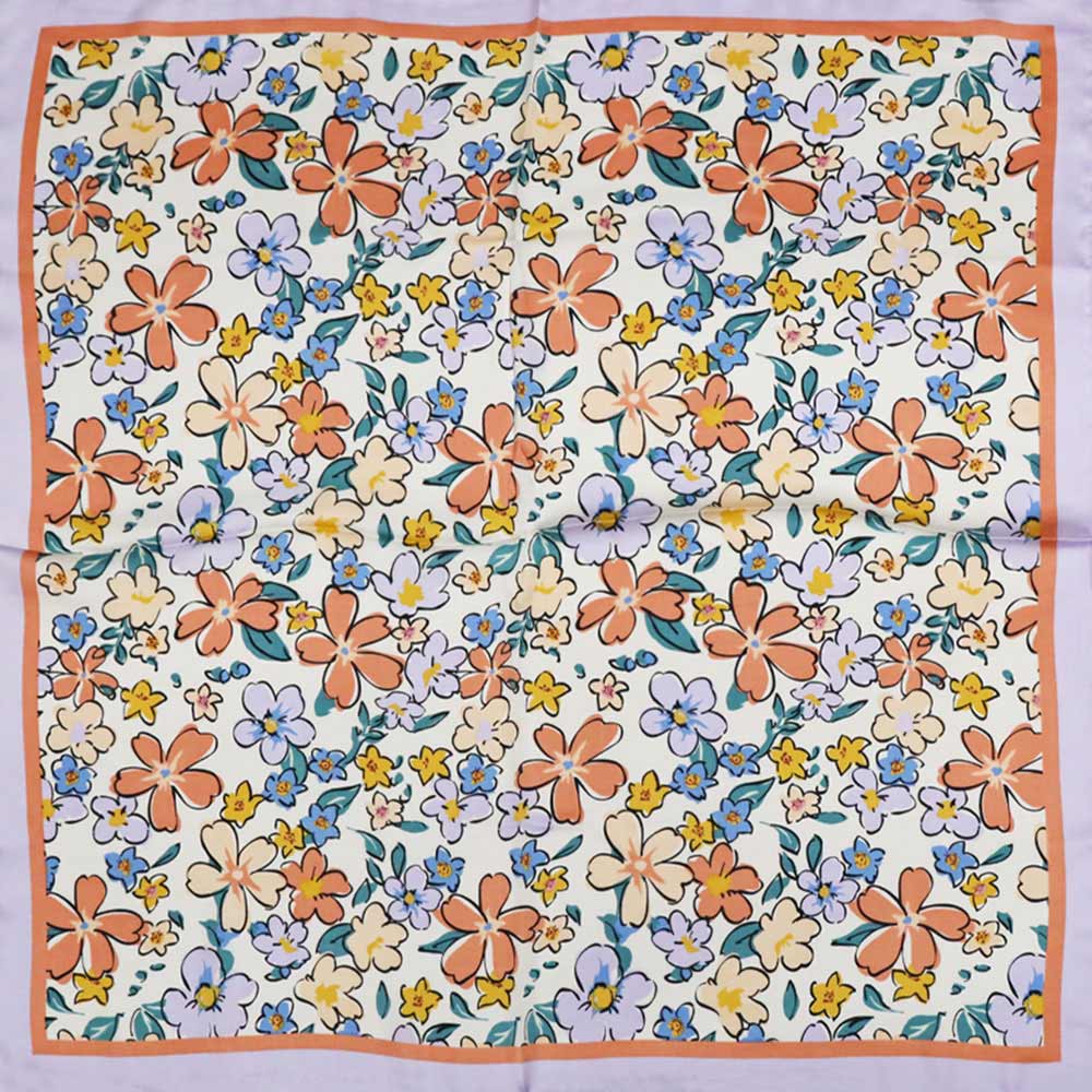 Cameron Floral Doodle Satin Scarf