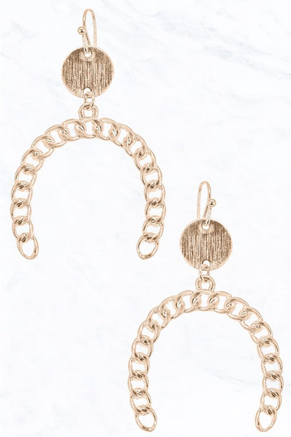 Horse Shoe Chain Earrings