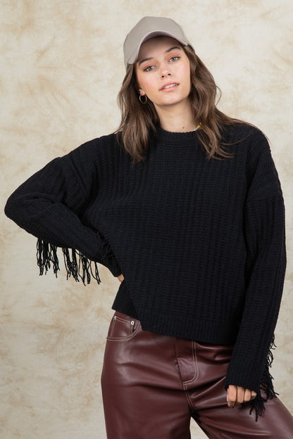 Dreamweaver Chenille Fringe Sweater