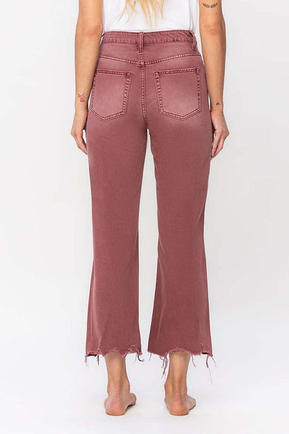 Leslie Vervet Mauve Crop Flares