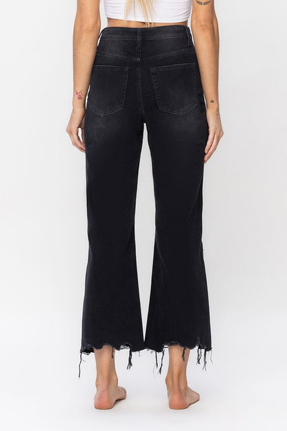 Leslie Vervet Black Crop Flares