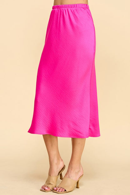 Luxe Satin Midi Skirt