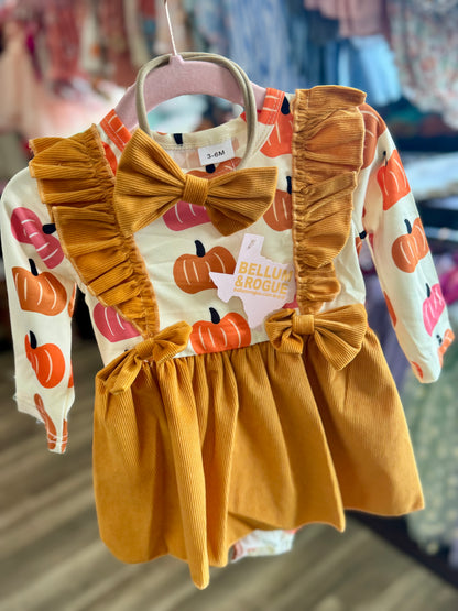 Baby Girls Corduroy Pumpkin Dress