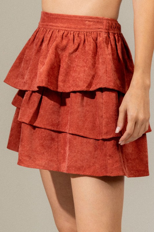 Phantom Corduroy Ruffle Skirt