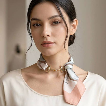 Scarlett Scarf Western Horsebit Olive Necklace