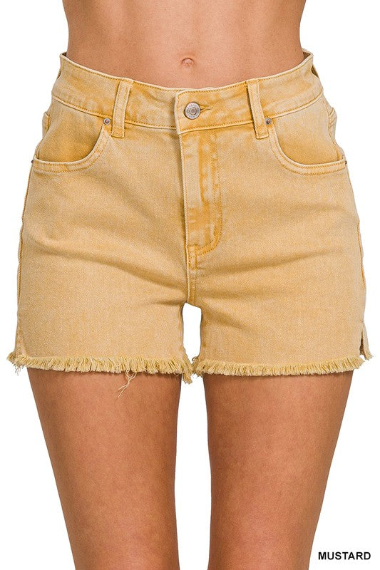 **SALE!** Amesite Zenana Mustard Mineral Shorts