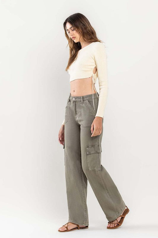 **SALE!** Olivia Vervet Wide Leg Cargo Pants