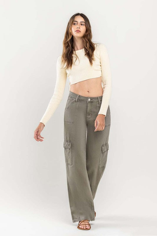 **SALE!** Olivia Vervet Wide Leg Cargo Pants