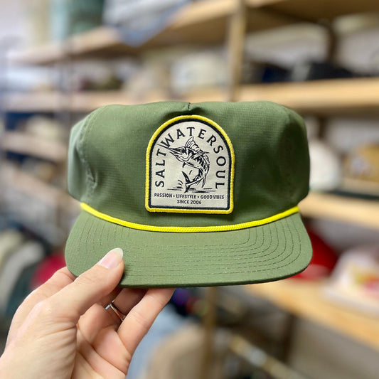 Mens Salt Water Soul Marlin Patch Rope Hat