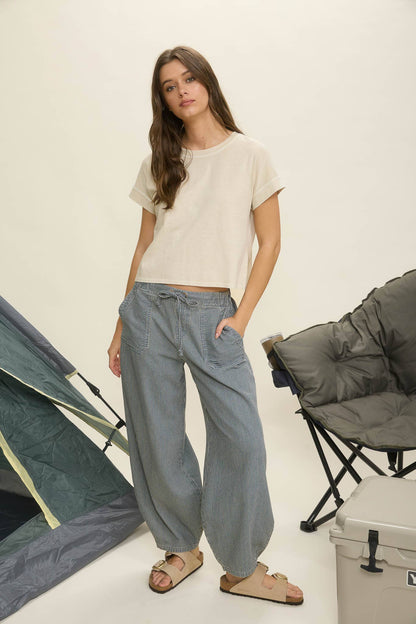 Sofia Mineral Cuffed Tee