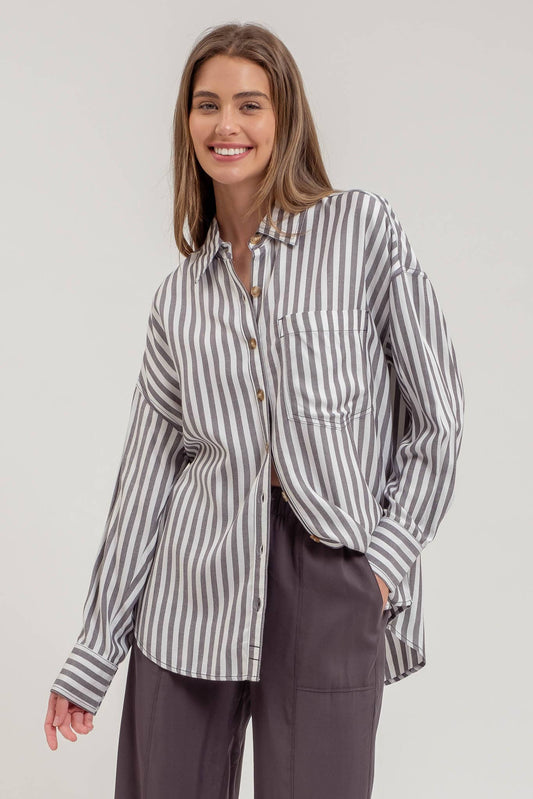 Carlin Wide Striped Buttondown