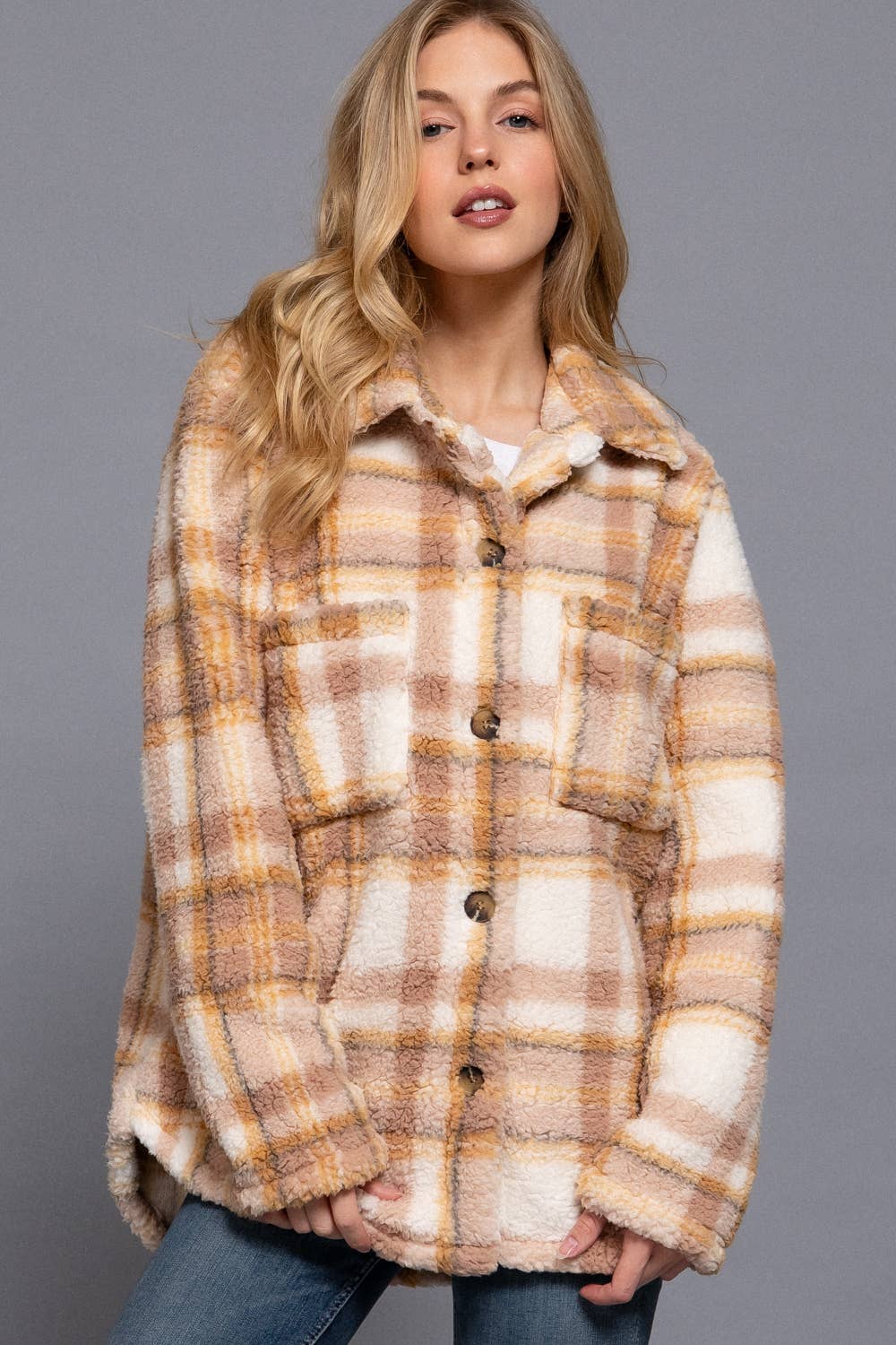 Plaid Sherpa Jacket