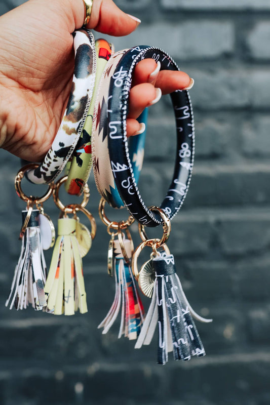 Bangle Bracelet Keyring With Tassel