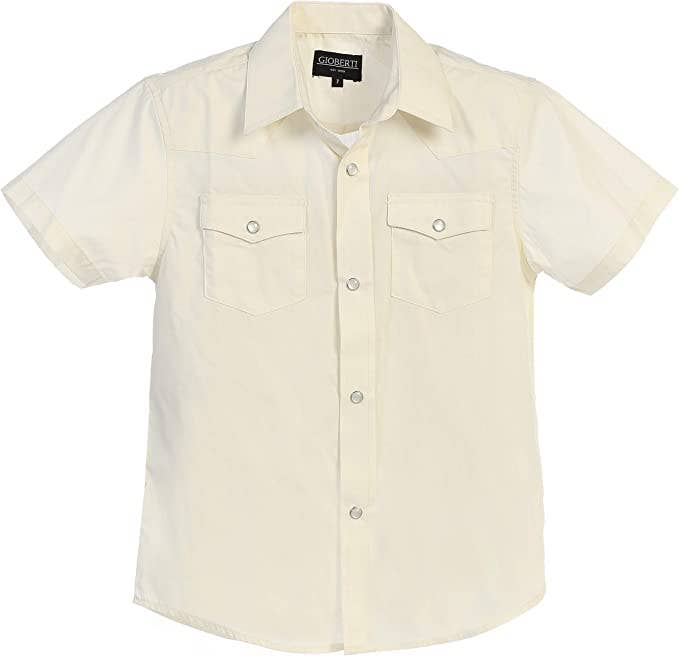 Boys Ramsey Pearl Snap Ivory Western Shirt