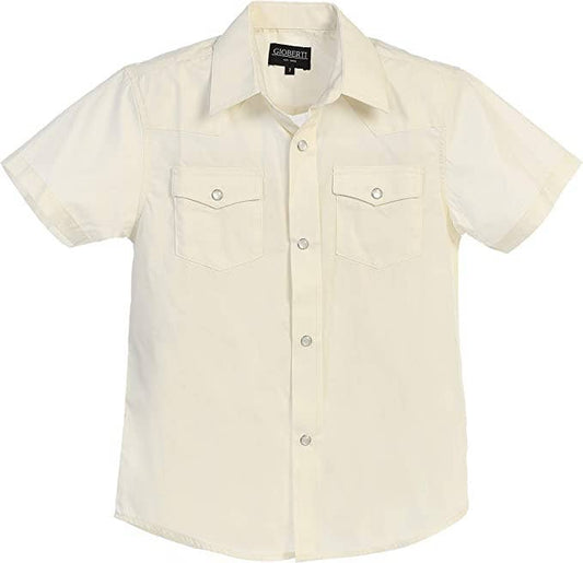 Boys Ramsey Pearl Snap Ivory Western Shirt