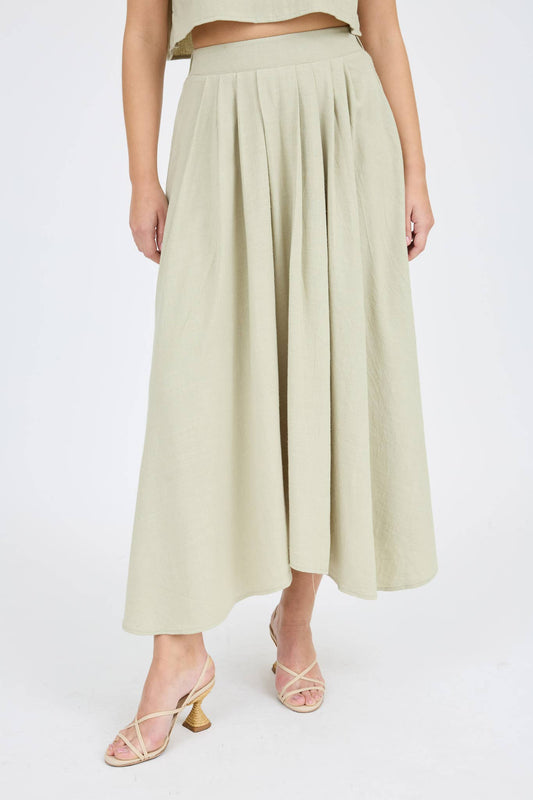 Nerissa Pleated Handkerchief Linen Skirt