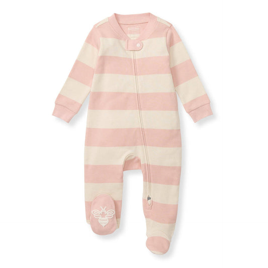 Burt's Bees Girls Rugby Stripe Organic Cotton Sleeper