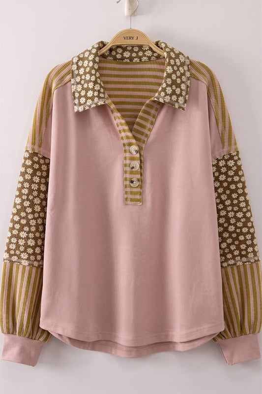 Meredith Floral & Stripe Rugby Top