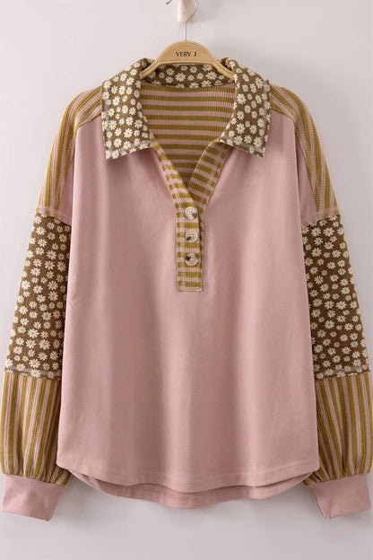 Meredith Floral & Stripe Rugby Top
