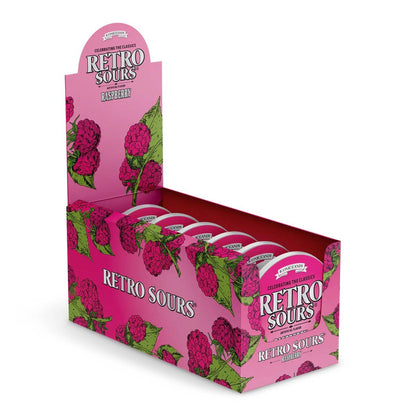 Retro Sours Raspberry Candy Tin