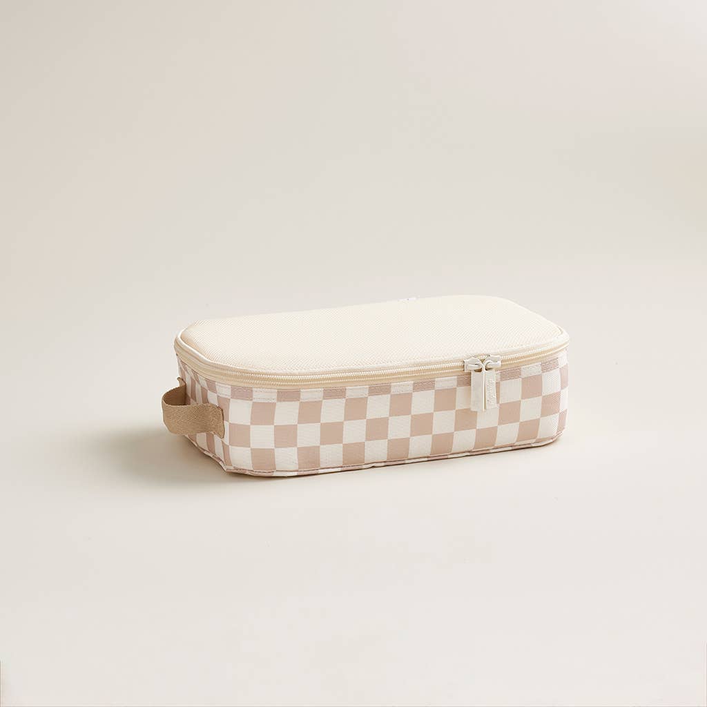 Itzy Ritzy Taupe Checkerboard Pack Like a Boss™ Packing Cubes