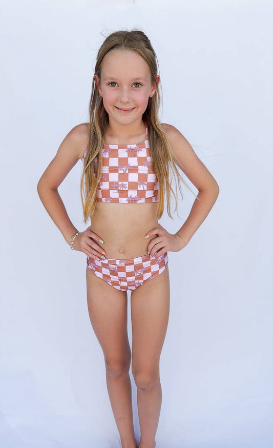 Girls Palm Checkered Bikini