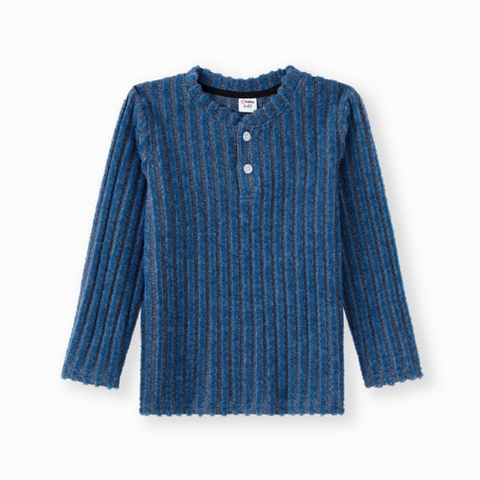 Toddler Boys Indigo Ribbed Top