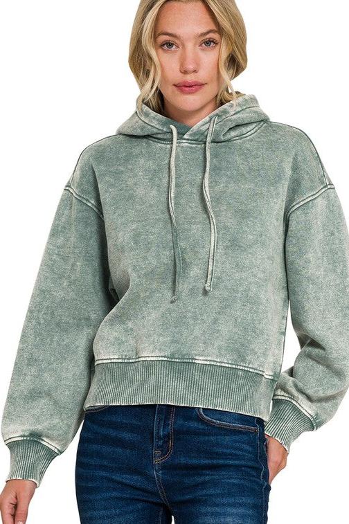 Armstrong Acid Wash Cropped Hoodie