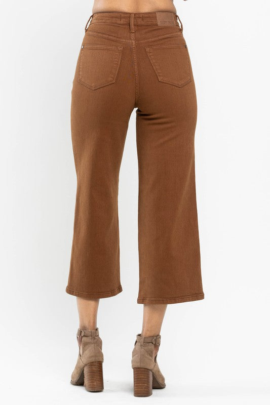 Cinders Judy Blue Camel Crop Wide Leg Jeans