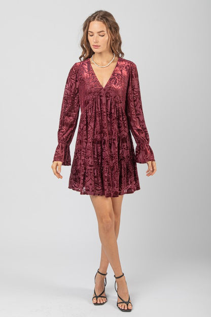 Stardust Burnout Velvet Dress